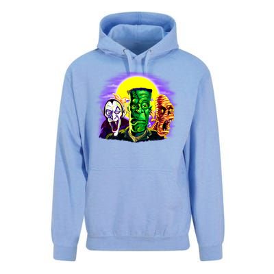 Frankenstein Mummy Three Monsters Unisex Surf Hoodie