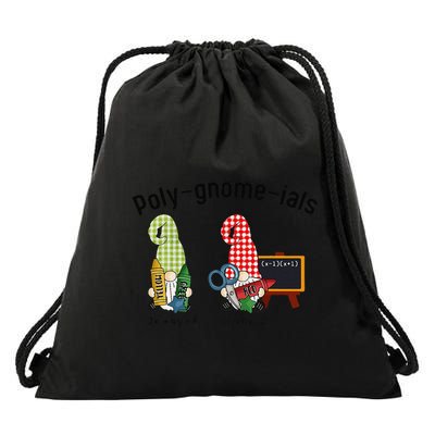 Funny Math Teacher Polygnomeials Algebra Teacher Calculus Drawstring Bag