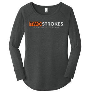 Funny Motocross Two Strokes Mixing Oil Ripping Soil Women's Perfect Tri Tunic Long Sleeve Shirt