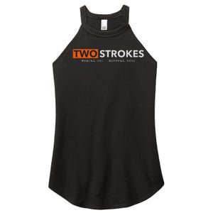 Funny Motocross Two Strokes Mixing Oil Ripping Soil Women's Perfect Tri Rocker Tank