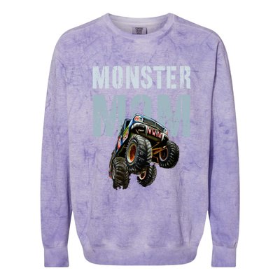 Funny Monster Truck Mom Like Normal Mommy But Wheely Cool Funny Gift Colorblast Crewneck Sweatshirt