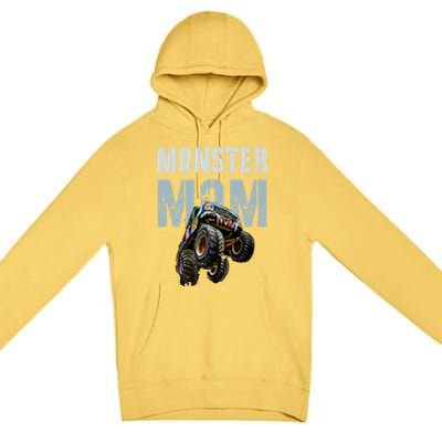 Funny Monster Truck Mom Like Normal Mommy But Wheely Cool Funny Gift Premium Pullover Hoodie