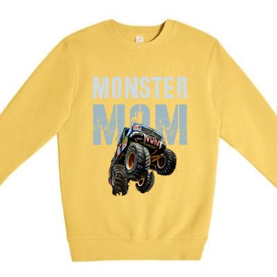 Funny Monster Truck Mom Like Normal Mommy But Wheely Cool Funny Gift Premium Crewneck Sweatshirt