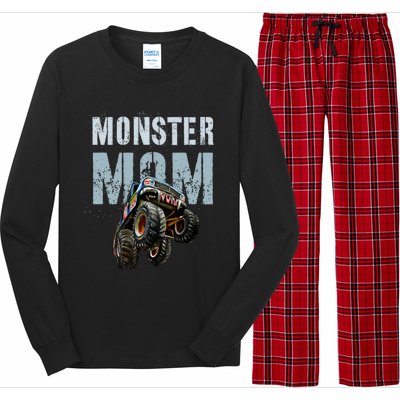 Funny Monster Truck Mom Like Normal Mommy But Wheely Cool Funny Gift Long Sleeve Pajama Set