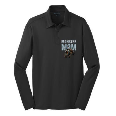 Funny Monster Truck Mom Like Normal Mommy But Wheely Cool Funny Gift Silk Touch Performance Long Sleeve Polo