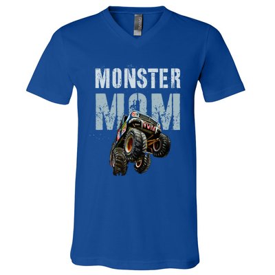 Funny Monster Truck Mom Like Normal Mommy But Wheely Cool Funny Gift V-Neck T-Shirt