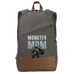 Funny Monster Truck Mom Like Normal Mommy But Wheely Cool Funny Gift Cotton Canvas Backpack