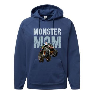 Funny Monster Truck Mom Like Normal Mommy But Wheely Cool Funny Gift Performance Fleece Hoodie