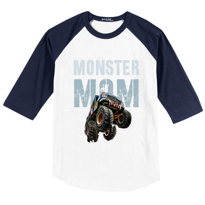 Funny Monster Truck Mom Like Normal Mommy But Wheely Cool Funny Gift Baseball Sleeve Shirt