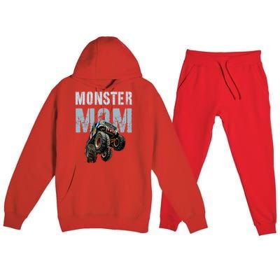 Funny Monster Truck Mom Like Normal Mommy But Wheely Cool Funny Gift Premium Hooded Sweatsuit Set