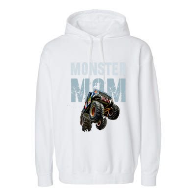 Funny Monster Truck Mom Like Normal Mommy But Wheely Cool Funny Gift Garment-Dyed Fleece Hoodie