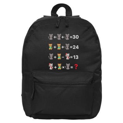 Funny Math Teacher Order Of Operations Quiz Cats Xmas 16 in Basic Backpack