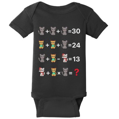 Funny Math Teacher Order Of Operations Quiz Cats Xmas Baby Bodysuit