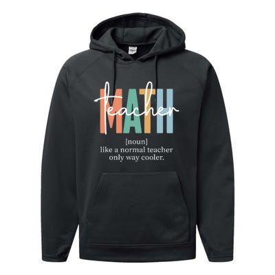 Funny Math Teacher Definition For Women Men Performance Fleece Hoodie