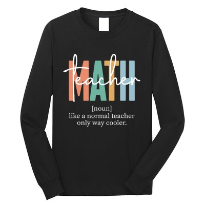 Funny Math Teacher Definition For Women Men Long Sleeve Shirt