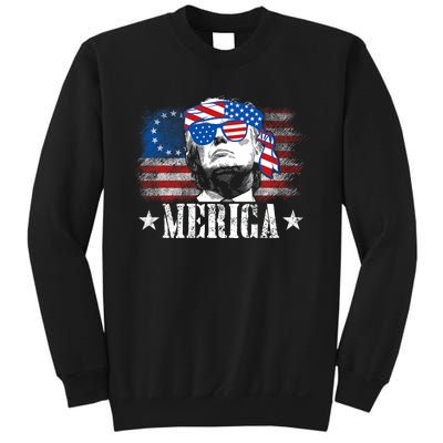 Funny Merica Trump 4th Of July Us American Flag Sweatshirt