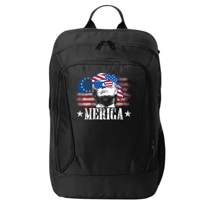 Funny Merica Trump 4th Of July Us American Flag City Backpack