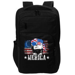 Funny Merica Trump 4th Of July Us American Flag Impact Tech Backpack