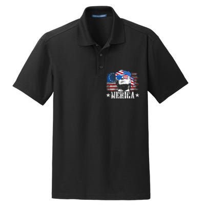 Funny Merica Trump 4th Of July Us American Flag Dry Zone Grid Polo