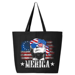 Funny Merica Trump 4th Of July Us American Flag 25L Jumbo Tote