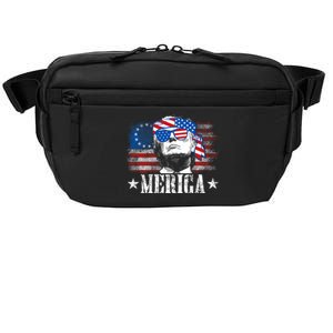 Funny Merica Trump 4th Of July Us American Flag Crossbody Pack