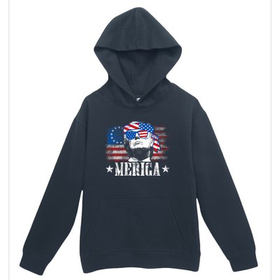 Funny Merica Trump 4th Of July Us American Flag Urban Pullover Hoodie