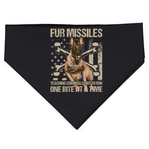 Fur Missiles Teaching Criminals Blue Line K9 Dog Unit Police USA-Made Doggie Bandana