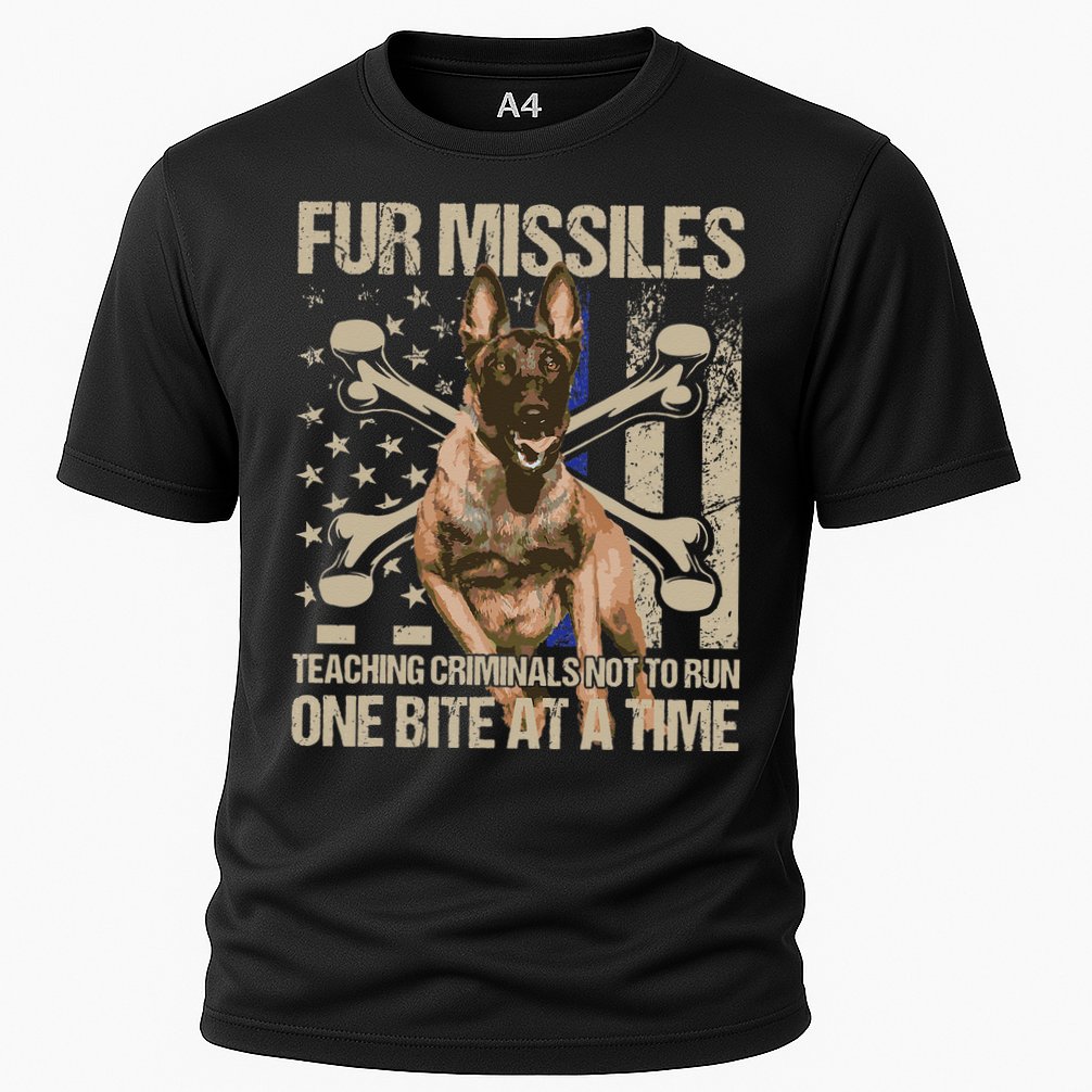 Fur Missiles Teaching Criminals Blue Line K9 Dog Unit Police Performance Shirt