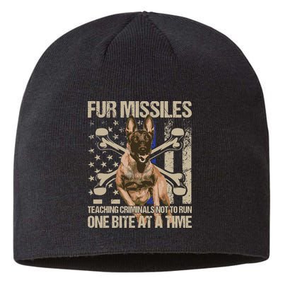 Fur Missiles Teaching Criminals Blue Line K9 Dog Unit Police Sustainable Beanie