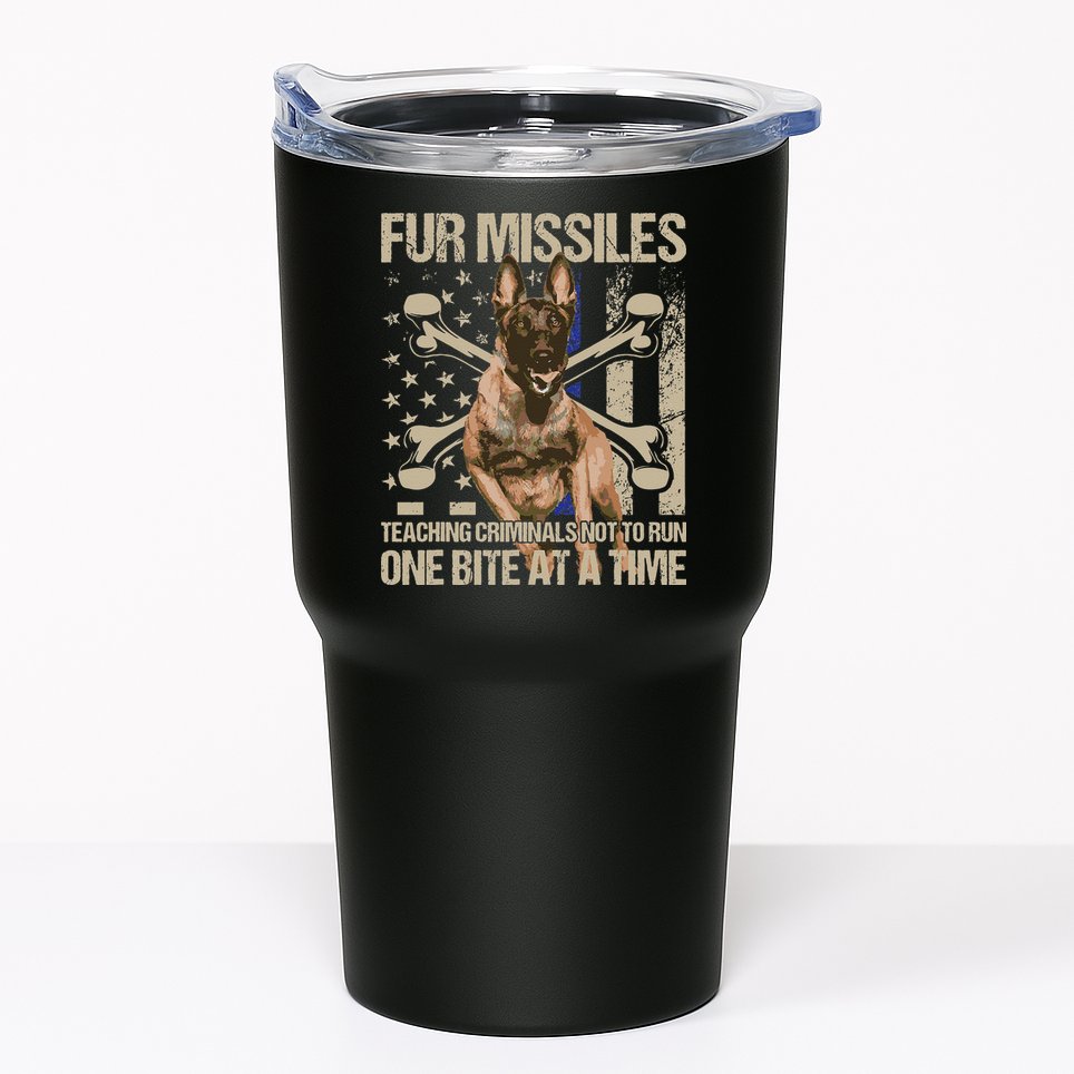 Fur Missiles Teaching Criminals Blue Line K9 Dog Unit Police Tumbler