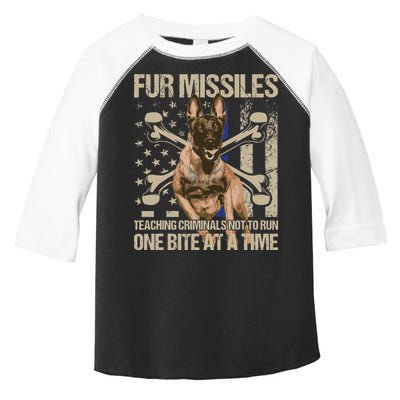 Fur Missiles Teaching Criminals Blue Line K9 Dog Unit Police Toddler Fine Jersey T-Shirt