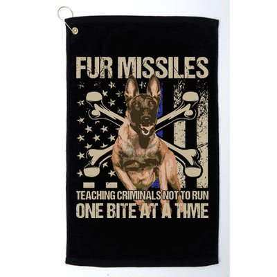 Fur Missiles Teaching Criminals Blue Line K9 Dog Unit Police Golf Towel