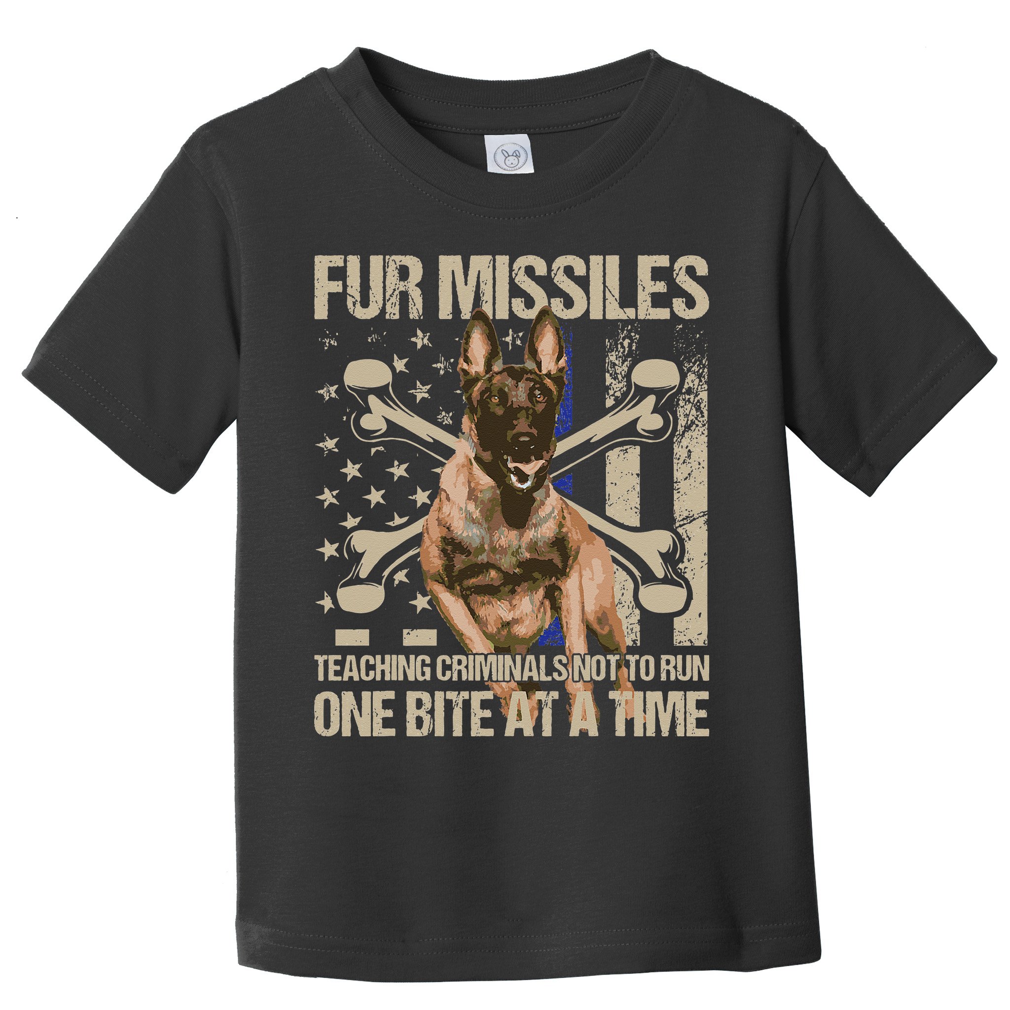 Fur Missiles Teaching Criminals Blue Line K9 Dog Unit Police Toddler T-Shirt