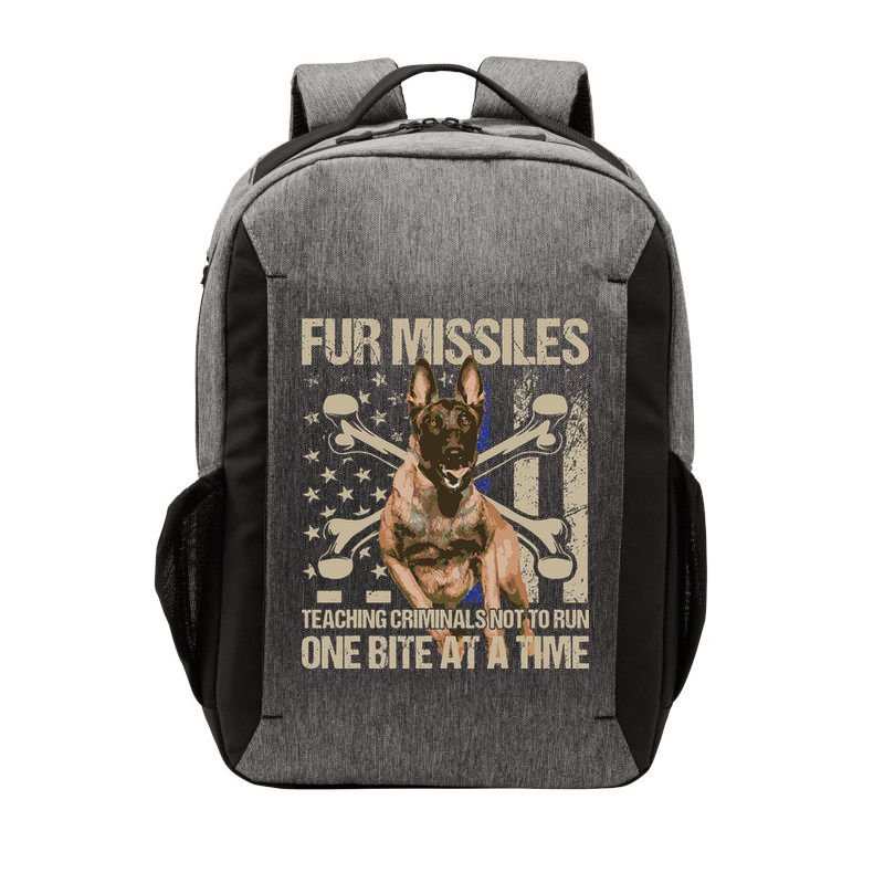 Fur Missiles Teaching Criminals Blue Line K9 Dog Unit Police Vector Backpack