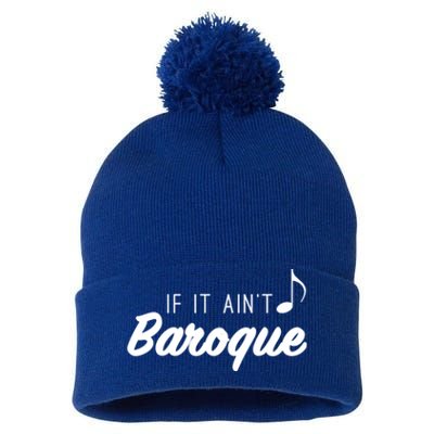 Funny Music Teacher Love Funny Baroque Classic Music Gift Cute Gift Pom Pom 12in Knit Beanie