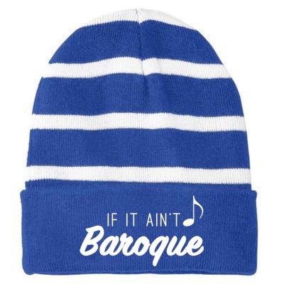 Funny Music Teacher Love Funny Baroque Classic Music Gift Cute Gift Striped Beanie with Solid Band