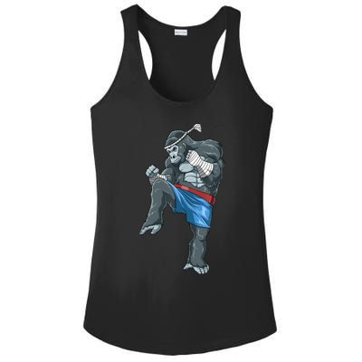 Funny Muay Thai Gorilla Thai Boxing Ladies PosiCharge Competitor Racerback Tank