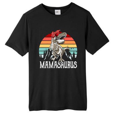 Funny Mamasaurus T Rex Dinosaur Mama Saurus Family Matching Gift Tall Fusion ChromaSoft Performance T-Shirt