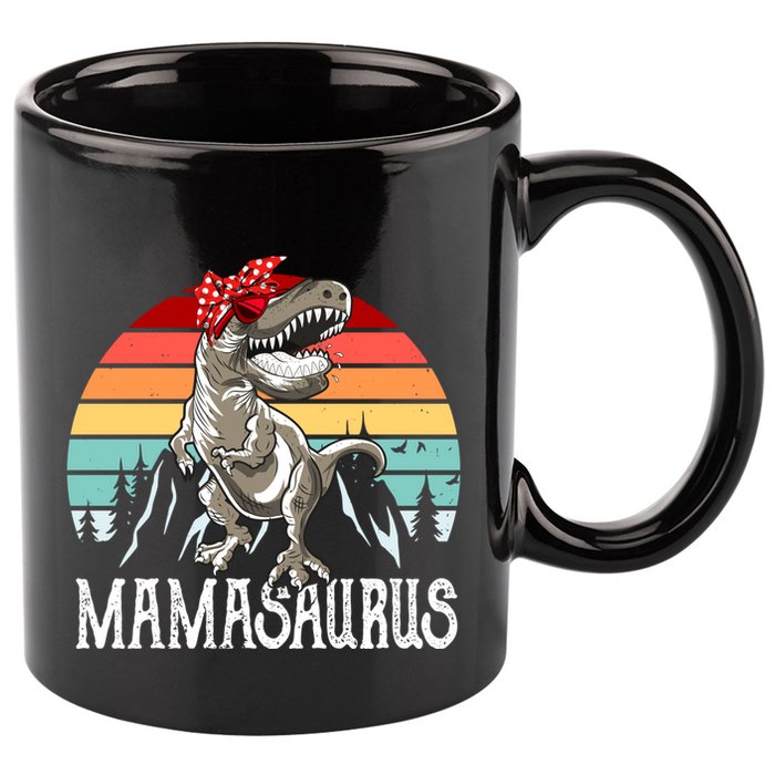 Funny Mamasaurus T Rex Dinosaur Mama Saurus Family Matching Gift 11oz C Handle Ceramic Mug