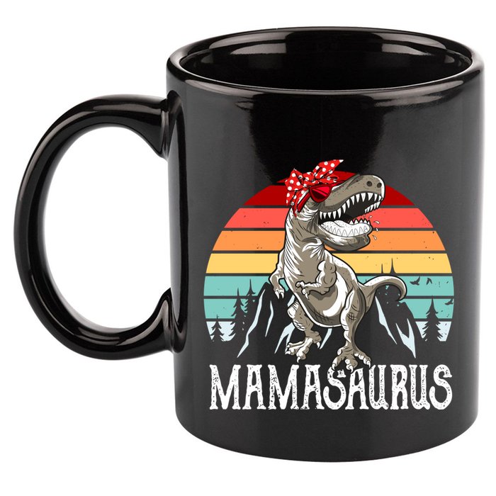 Funny Mamasaurus T Rex Dinosaur Mama Saurus Family Matching Gift 11oz C Handle Ceramic Mug