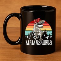 Funny Mamasaurus T Rex Dinosaur Mama Saurus Family Matching Gift 11oz C Handle Ceramic Mug
