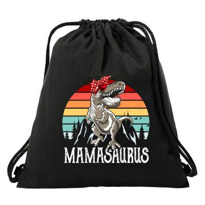 Funny Mamasaurus T Rex Dinosaur Mama Saurus Family Matching Gift Drawstring Bag