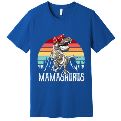 Funny Mamasaurus T Rex Dinosaur Mama Saurus Family Matching Gift Premium T-Shirt