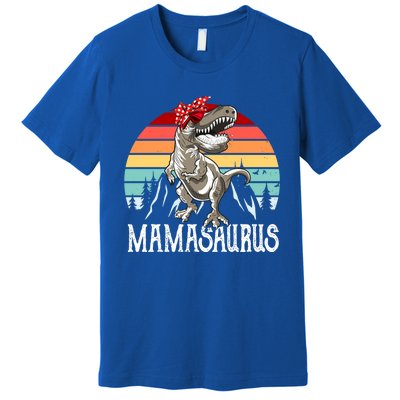 Funny Mamasaurus T Rex Dinosaur Mama Saurus Family Matching Gift Premium T-Shirt