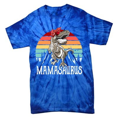 Funny Mamasaurus T Rex Dinosaur Mama Saurus Family Matching Gift Tie-Dye T-Shirt