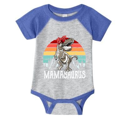 Funny Mamasaurus T Rex Dinosaur Mama Saurus Family Matching Gift Infant Baby Jersey Bodysuit
