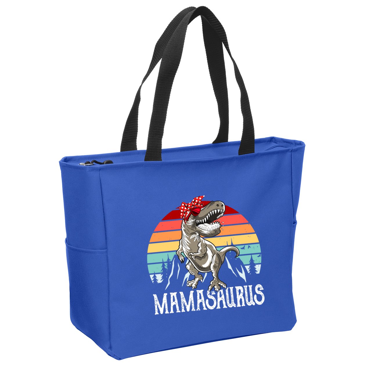 Funny Mamasaurus T Rex Dinosaur Mama Saurus Family Matching Gift Zip Tote Bag