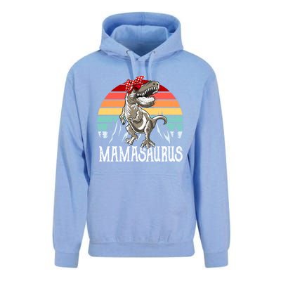 Funny Mamasaurus T Rex Dinosaur Mama Saurus Family Matching Gift Unisex Surf Hoodie