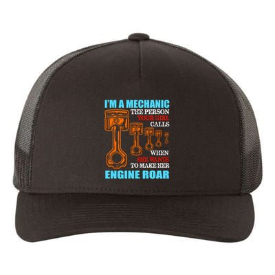 Funny Mechanic The Person Your Girl Calls When She Wants To Make Her Engine Roar Yupoong Adult 5-Panel Trucker Hat