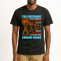 Funny Mechanic The Person Your Girl Calls When She Wants To Make Her Engine Roar Tall T-Shirt